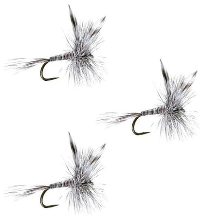3 Pack Barbless Mosquito Classic Trout Dry Fly Fishing Flies - Hook Size 16 - Get Tight Gear