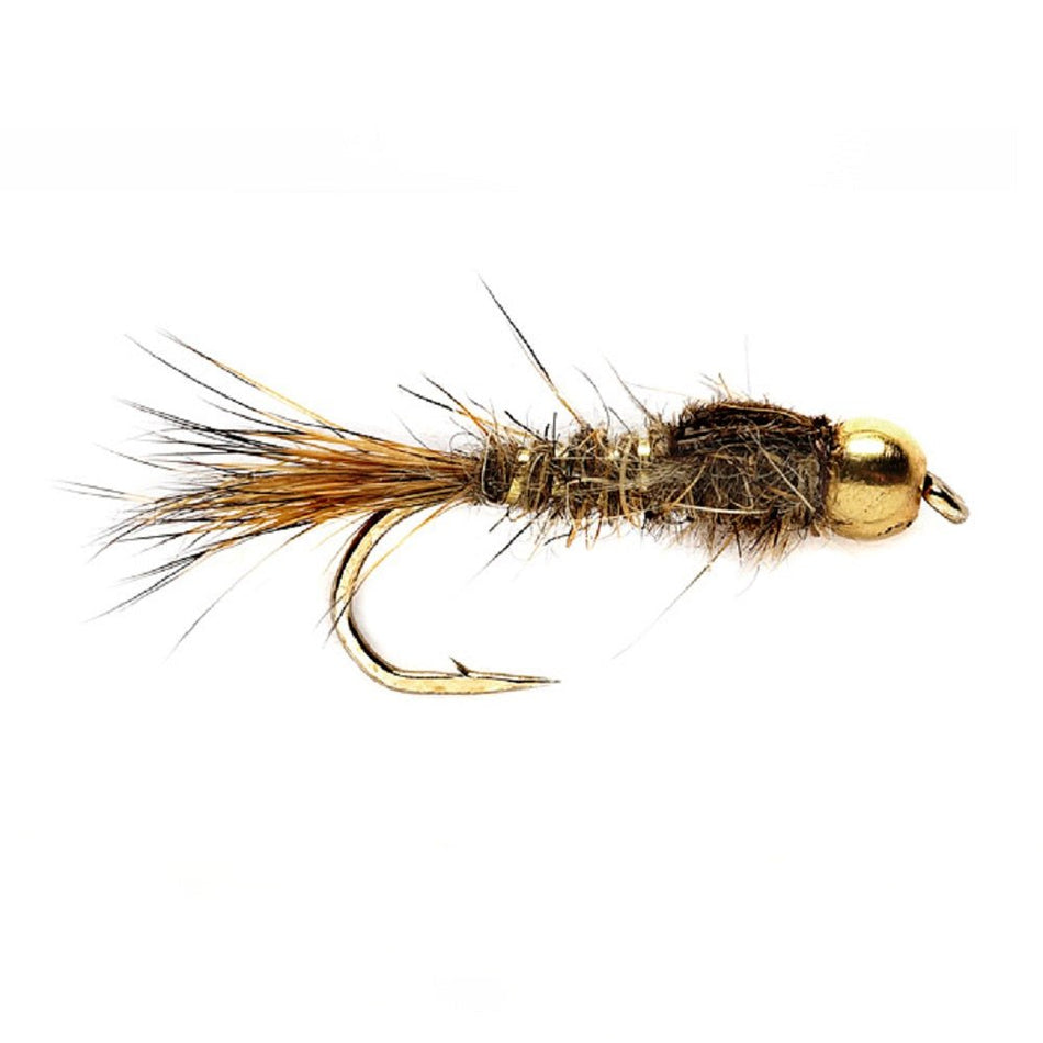 3 Pack Bead Head Gold Ribbed Hare's Ear Nymph Fly Fishing Flies Hook Size 10 - Get Tight Gear