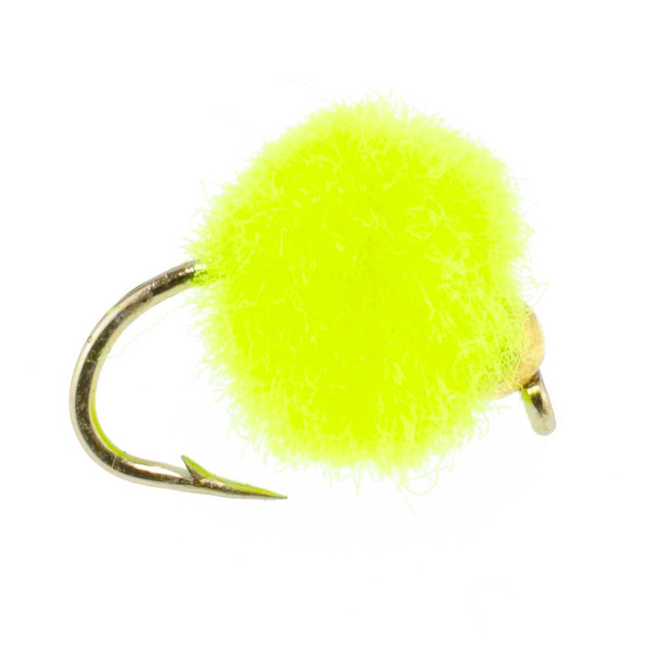 3 Pack Bead Head Hot Chartreuse Egg Fly Fishing Flies - Hook Size 16 - Get Tight Gear