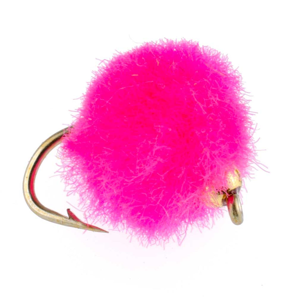 3 Pack Bead Head Hot Pink Egg Fly Fishing Flies - Hook Size 16 - Get Tight Gear