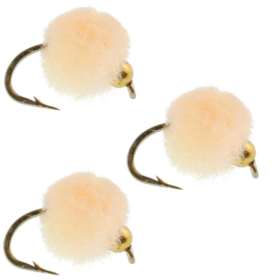 3 Pack Bead Head Oregon Cheese Egg Fly Fishing Flies - Hook Size 16 - Get Tight Gear