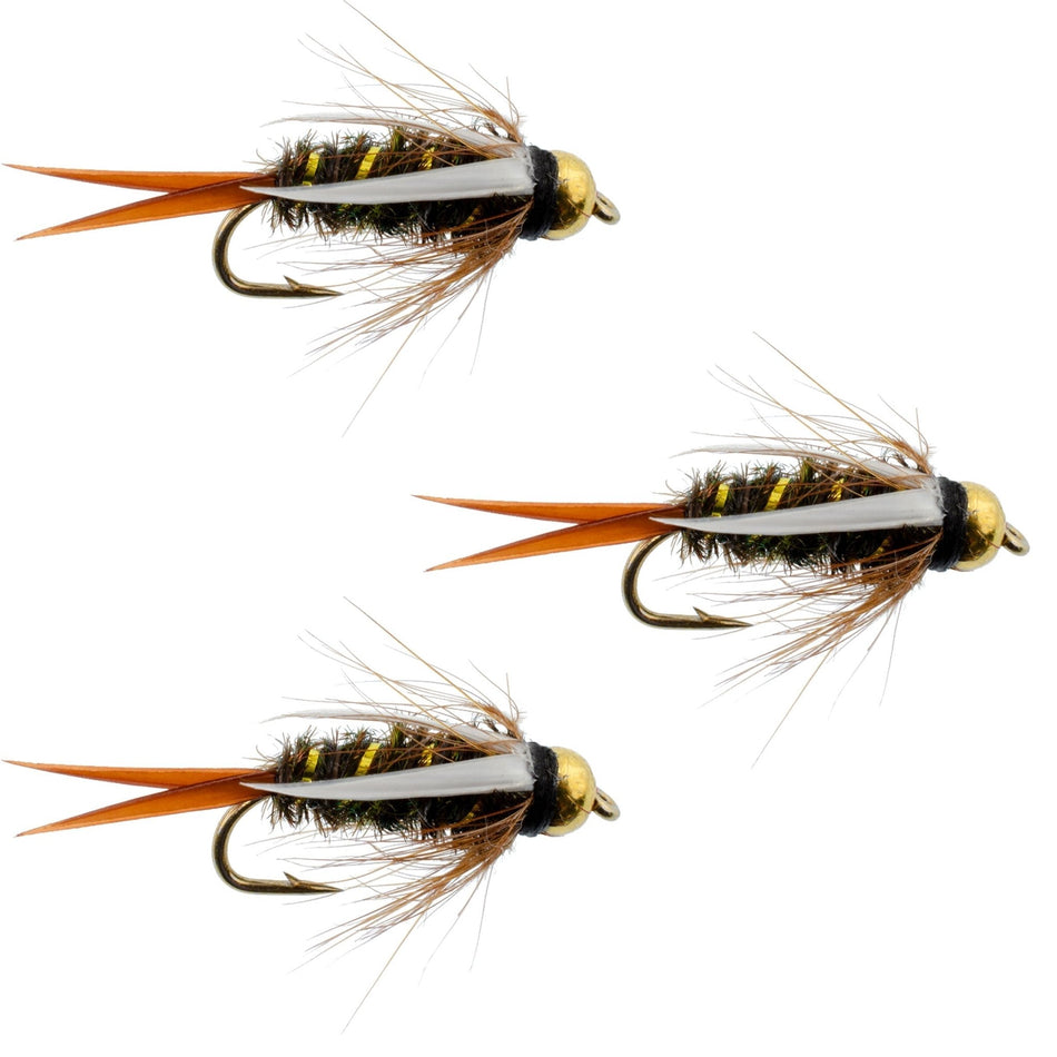 3 Pack Bead Head Prince Nymph Fly Fishing Flies - Hook Size 14 - Get Tight Gear