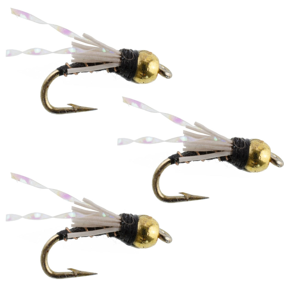 3 Pack Beadhead Black 3 Dollar Dip Serendipity Wet Fly Fishing Flies - Hook Size 16 - Get Tight Gear