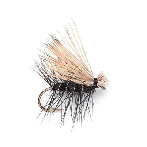 3 Pack Black Elk Hair Caddis Classic Trout Dry Flies Size 12 - Get Tight Gear