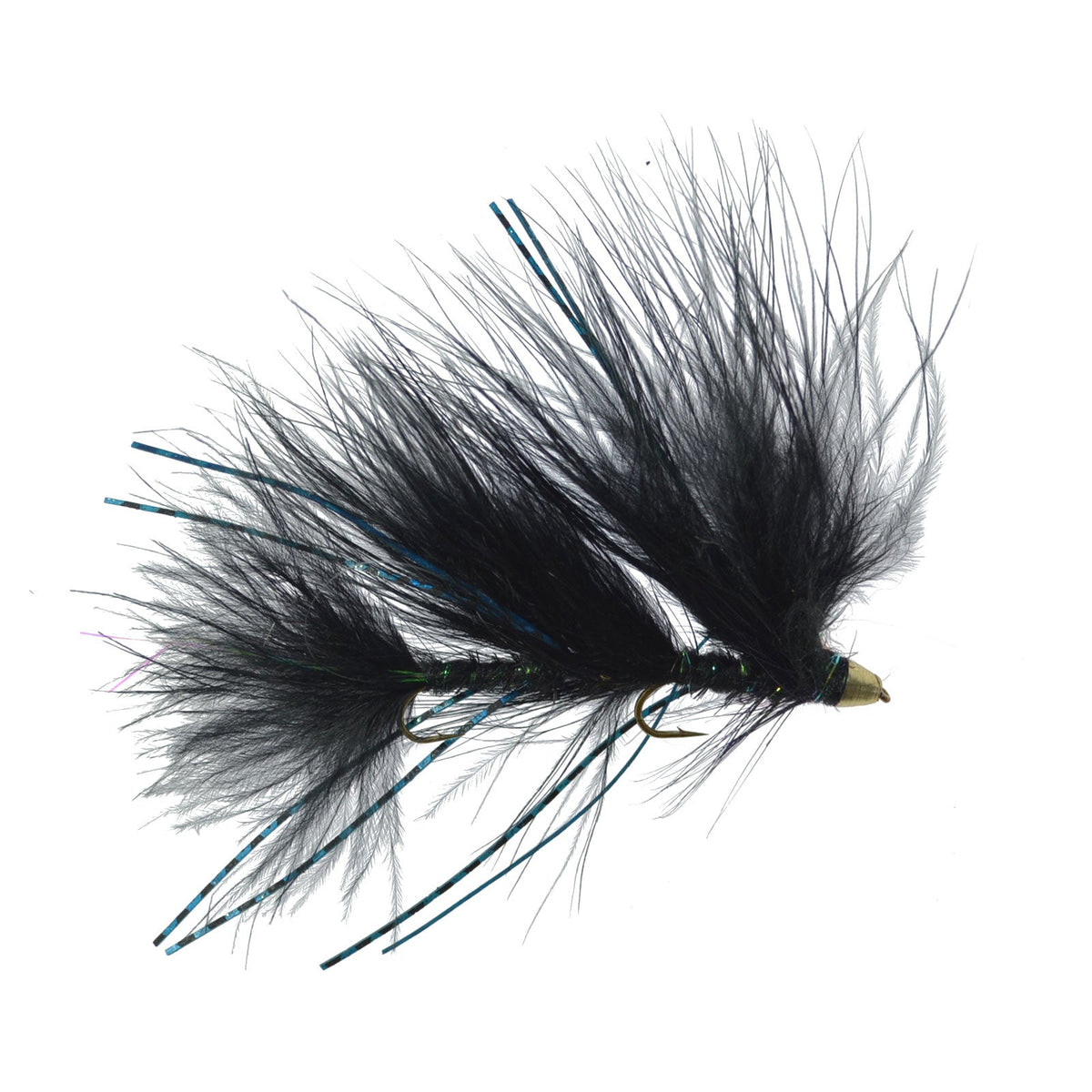 3 Pack Circus Peanut Envy Streamer Black - Size 6 - Articulated Trout Bass Steelhead Salmon and Bass Fly Fishing Flies - Get Tight Gear