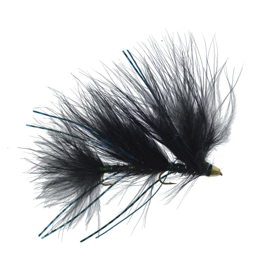3 Pack Circus Peanut Envy Streamer Black - Size 6 - Articulated Trout Bass Steelhead Salmon and Bass Fly Fishing Flies - Get Tight Gear