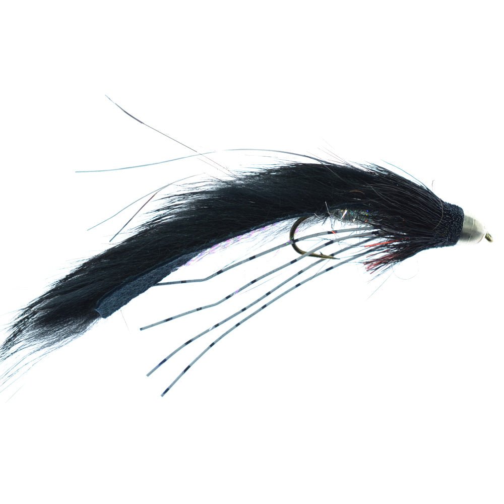3 Pack Cone Head Muddy Buddy Trout and Bass Streamer Fly Lunchables - Black - Hook Size 4 - Get Tight Gear