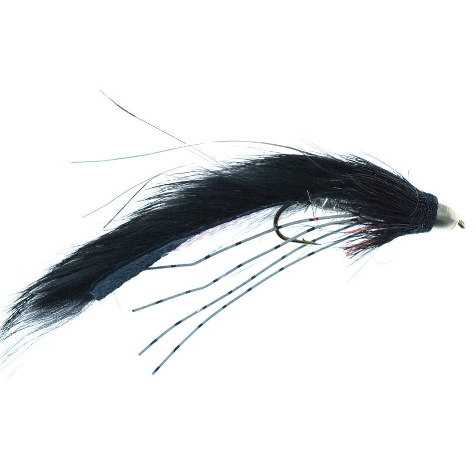 3 Pack Cone Head Muddy Buddy Trout and Bass Streamer Fly Lunchables - Black - Hook Size 4 - Get Tight Gear