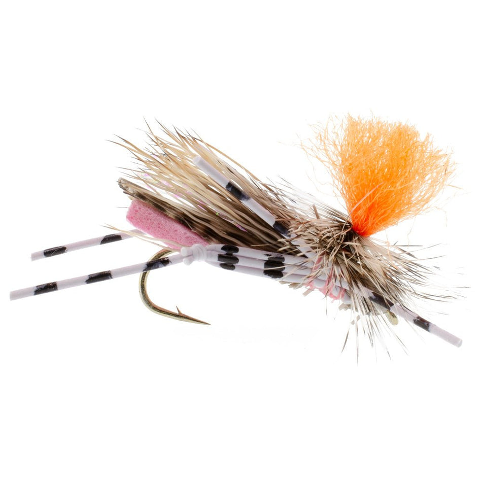 3 Pack Feth Hopper Pink - Foam Grasshopper Fly Pattern - Hook Size 10 - Get Tight Gear