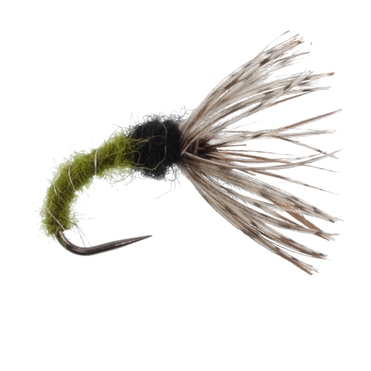 3 Pack Olive Zebra Sakasa Kebari - Tenkara Flies - Size 14 - Get Tight Gear