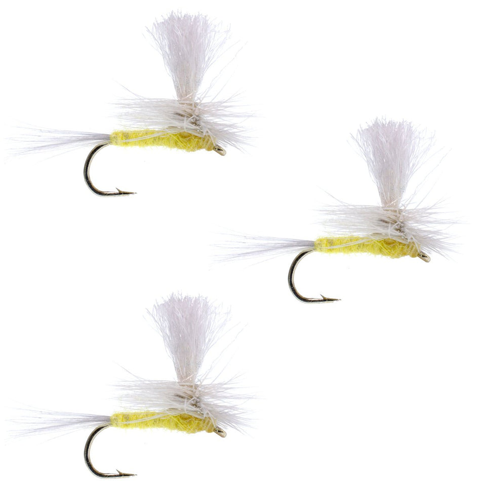 3 Pack Pale Morning Dun Parachute PMD Classic Dry Fly Hook Size 16 - Get Tight Gear