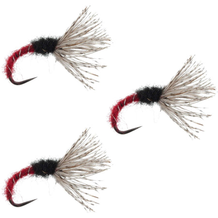 3 Pack Red Zebra Sakasa Kebari - Tenkara Flies - Size 12 - Get Tight Gear