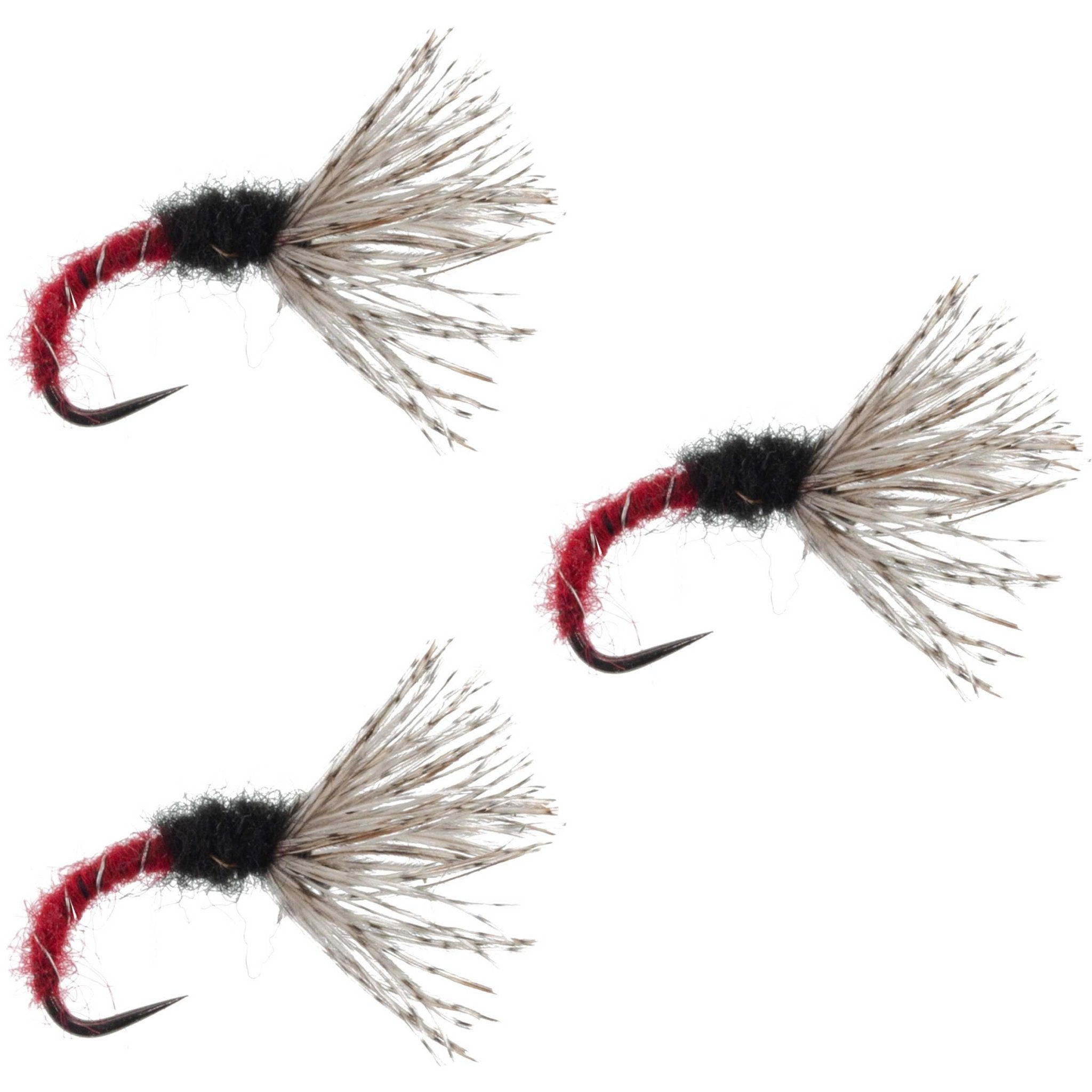 3 Pack Red Zebra Sakasa Kebari - Tenkara Flies - Size 14 - Get Tight Gear