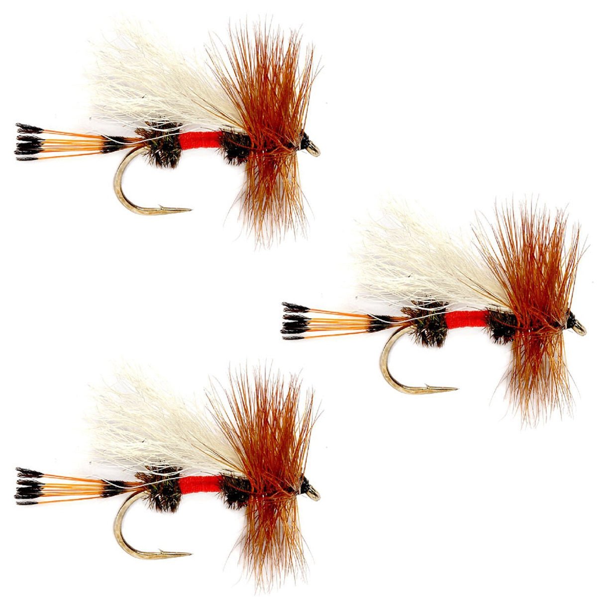 3 Pack Royal Trude Classic Hair Wing Dry Fly - Hook Size 12 - Get Tight Gear