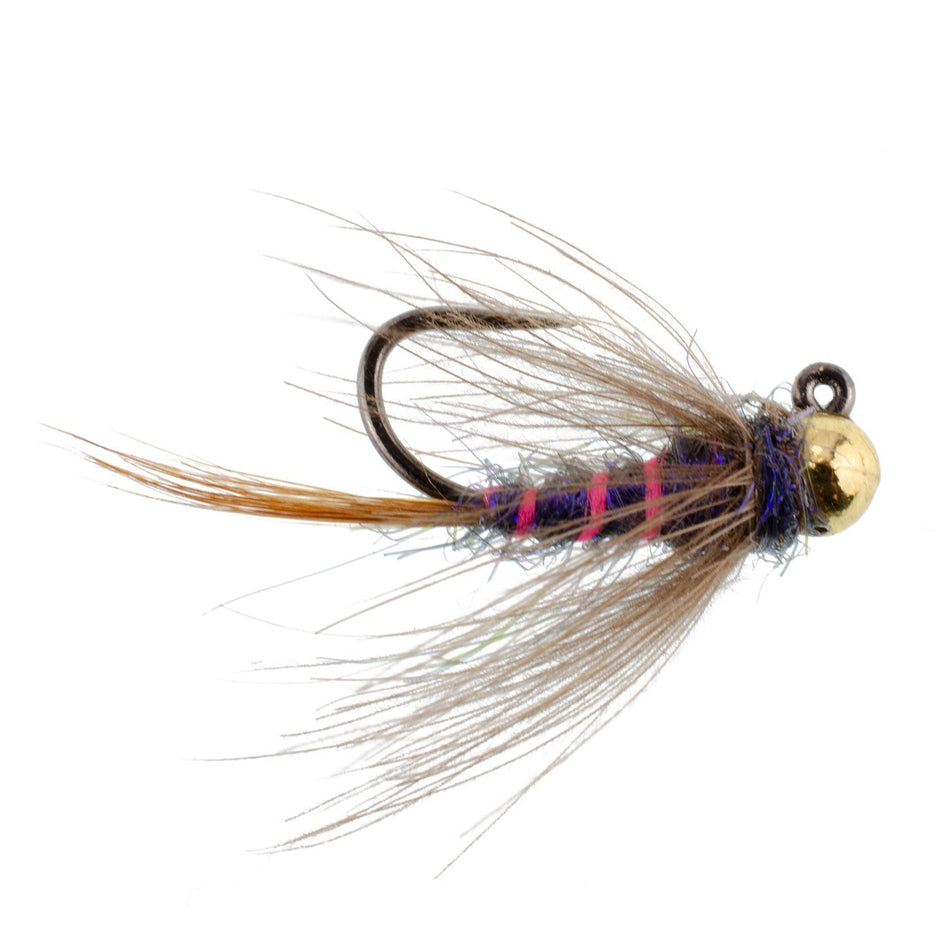 3 Pack Tungsten Bead Duracell Jigged Czech Nymph Euro Nymphing Fly - Hook Size 12 - Get Tight Gear