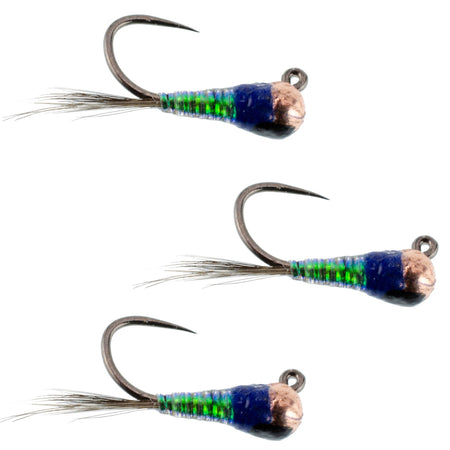 3 Pack Tungsten Bead Gasolina Perdigon Tactical Jig Czech Euro Nymph Spanish Nymphing Fly - Hook Size 18 - Get Tight Gear