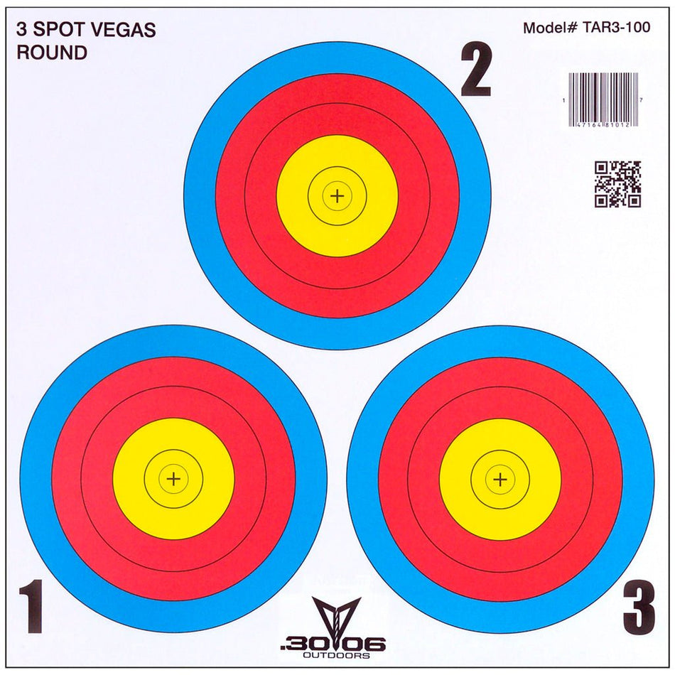 30 - 06 Paper Targets 3 Spot Vegas 100 pk. - Get Tight Gear