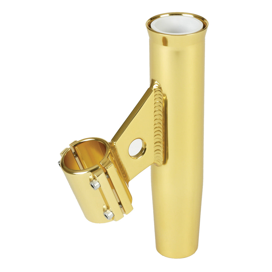 Portacañas con abrazadera Lee - Aluminio dorado - Montaje vertical - Compatible con tubos de 1,315" de diámetro exterior [RA5002GL]