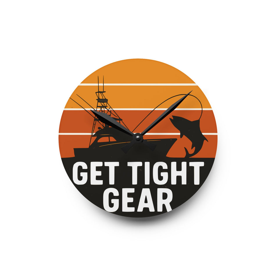 Get Tight Gear Acrylic Wall Clock - Home Decor, Gift for, Wall Art, Modern