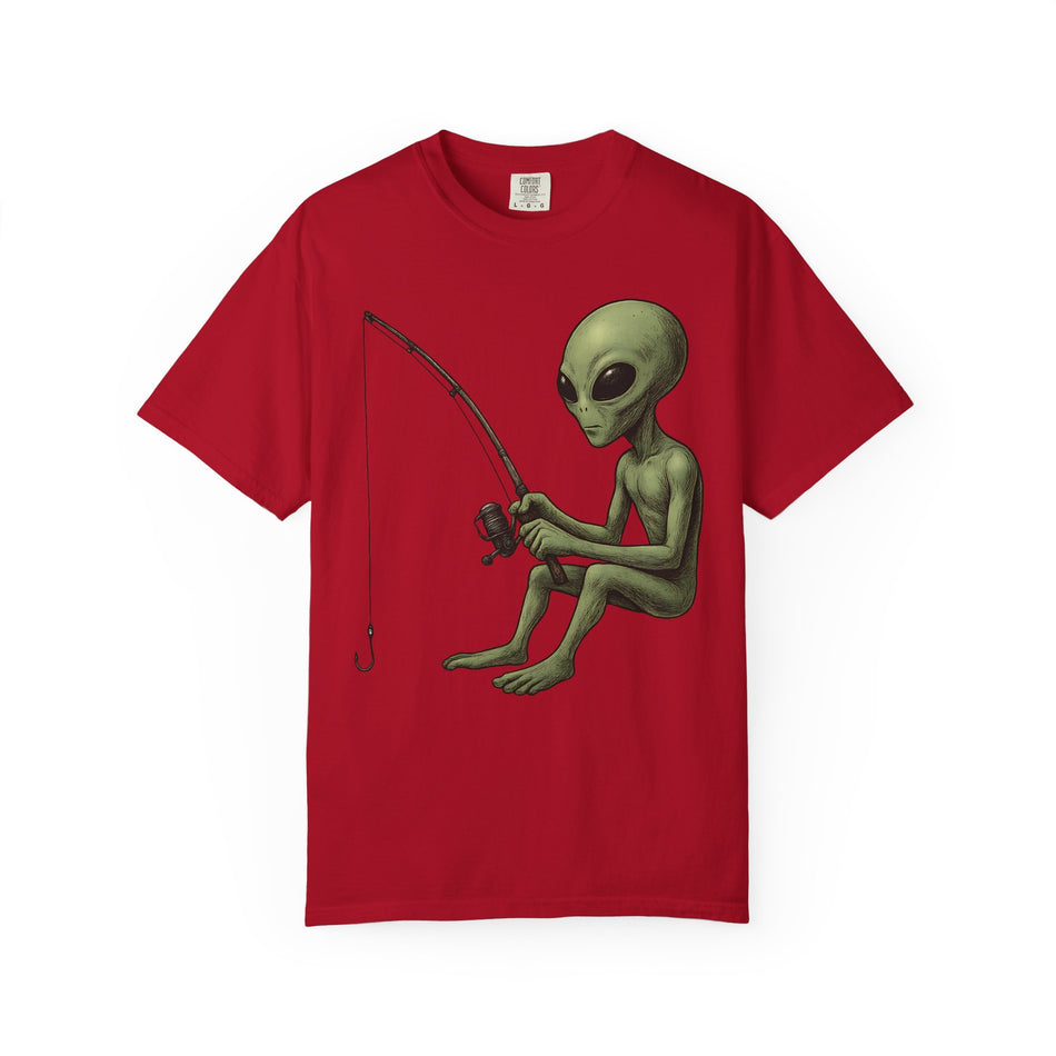 Alien Fishing T-shirt | Unisex Garment-Dyed Tee for Fishing Enthusiasts