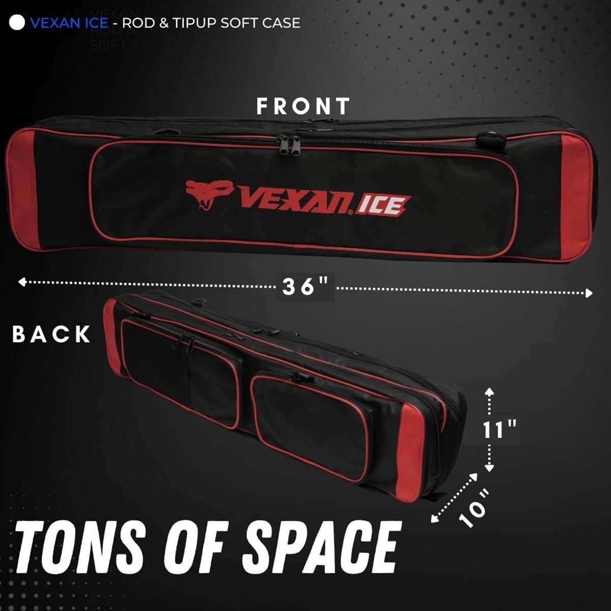 36.5" Ice Fishing Combo Rod Tackle Bag - Get Tight Gear
