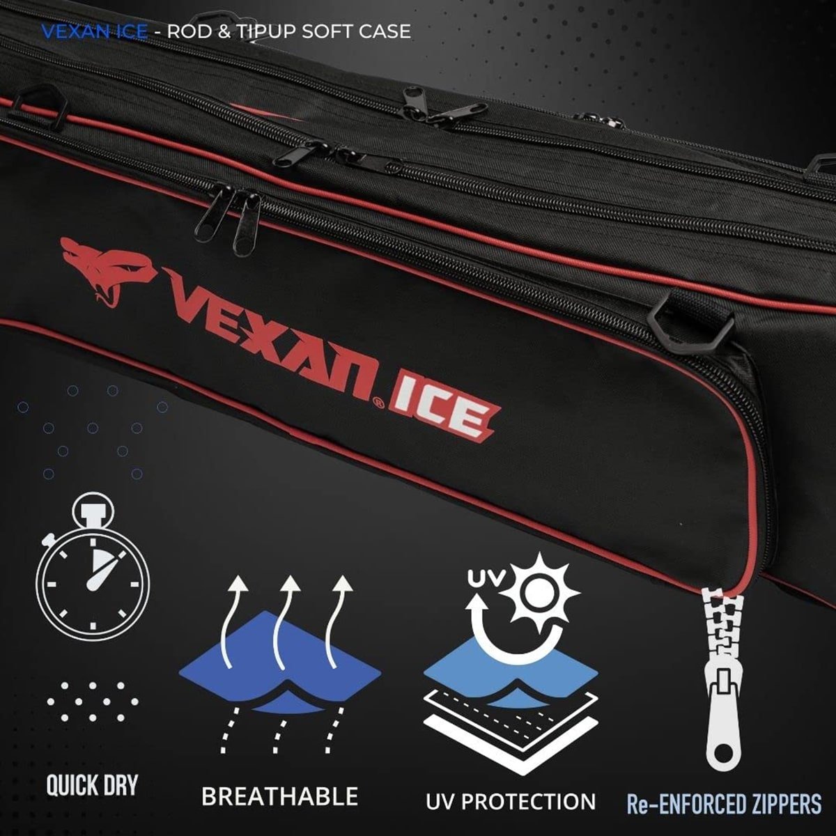 36.5" Ice Fishing Combo Rod Tackle Bag - Get Tight Gear