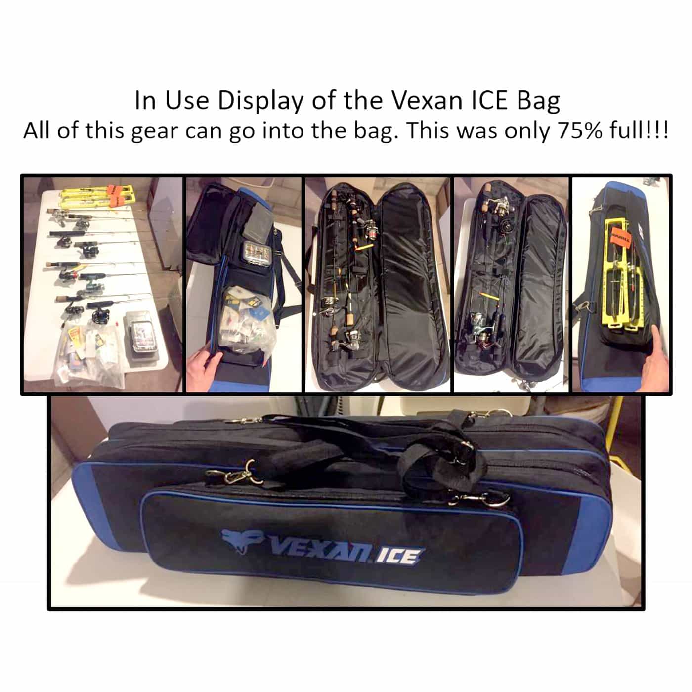 36.5" Ice Fishing Combo Rod Tackle Bag - Get Tight Gear