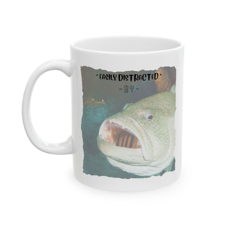 Easily Distracted By Fishing Ceramic Mug - Reef Fish - Get Tight Gear
