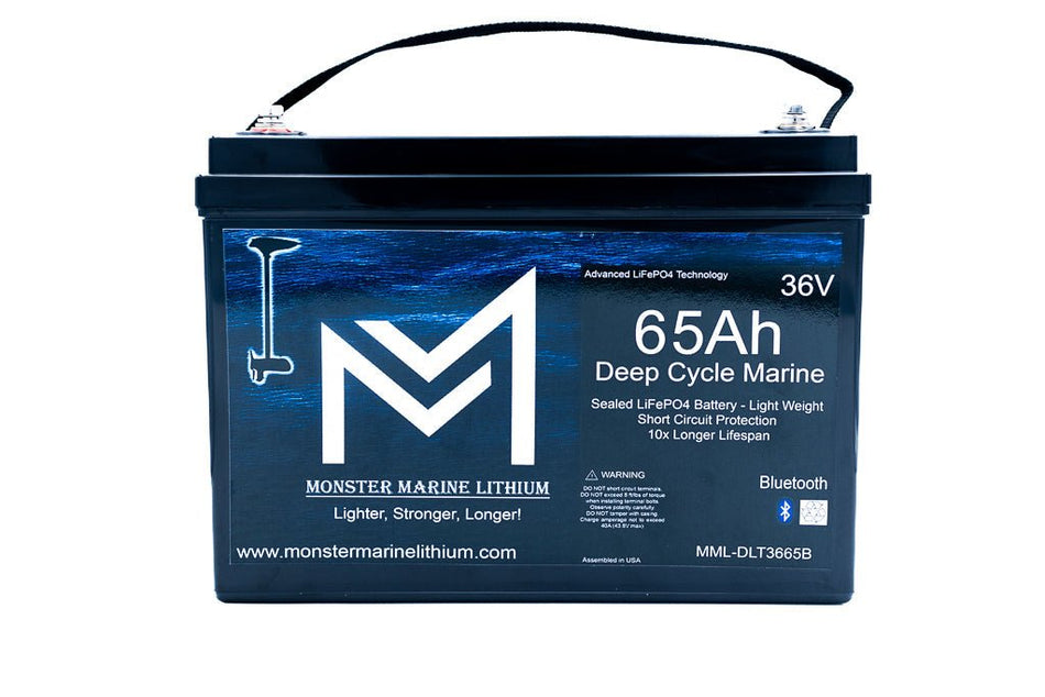 36V 65Ah Bluetooth Lithium Trolling Battery - Get Tight Gear