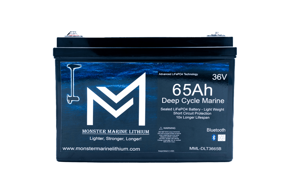 36V 65Ah Bluetooth Lithium Trolling Battery - Get Tight Gear