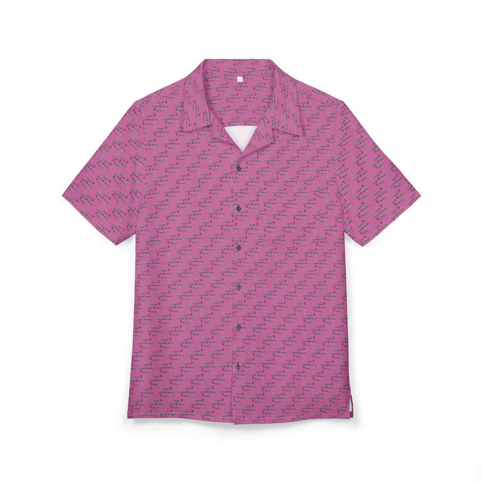 Hawaiian Fishing Shirt - Sportfish Design - Light Pink