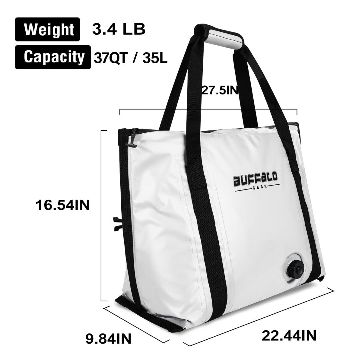 37QT Fish Cooler Bag With Flat Bottom - Get Tight Gear