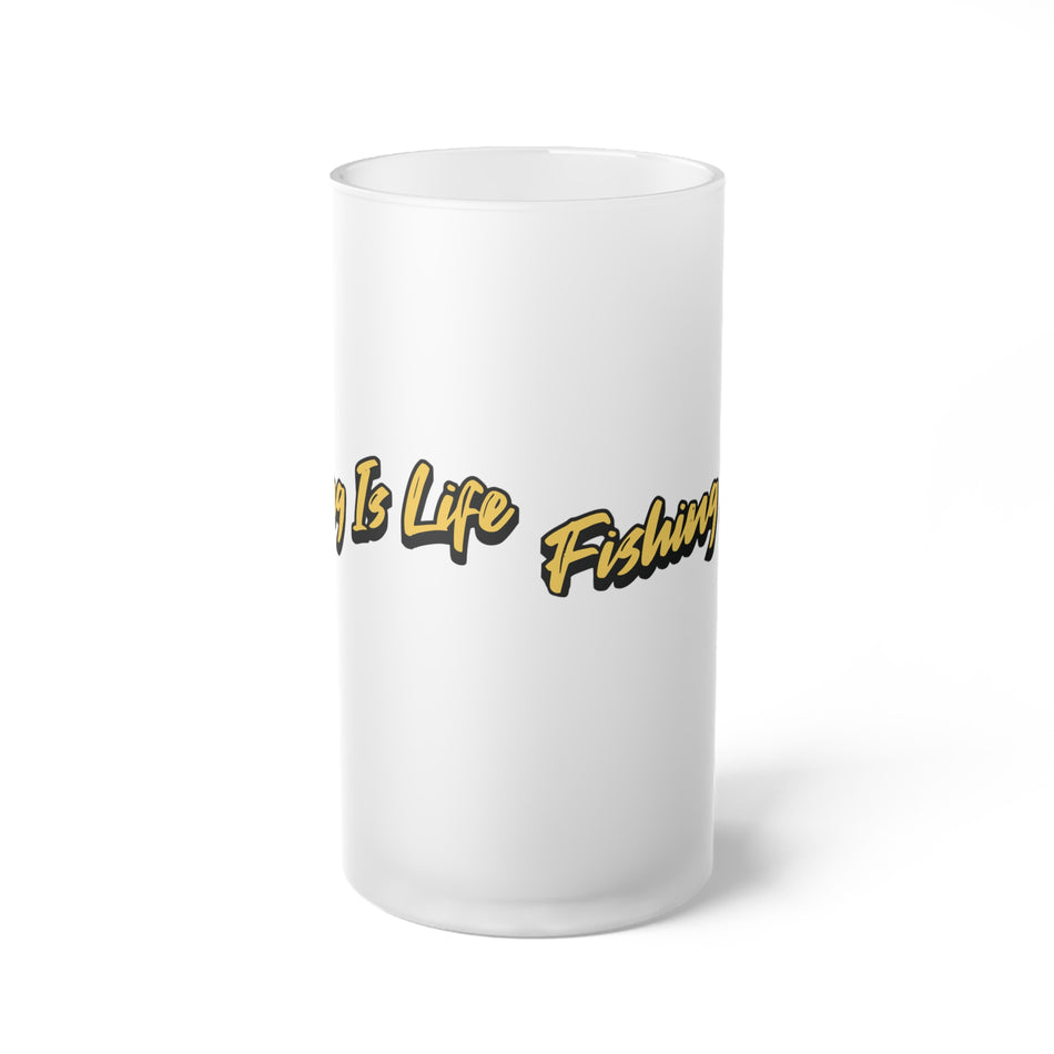 Frosted Beer Mug - ‘Fishing Is Life’ Design for Outdoor Enthusiasts