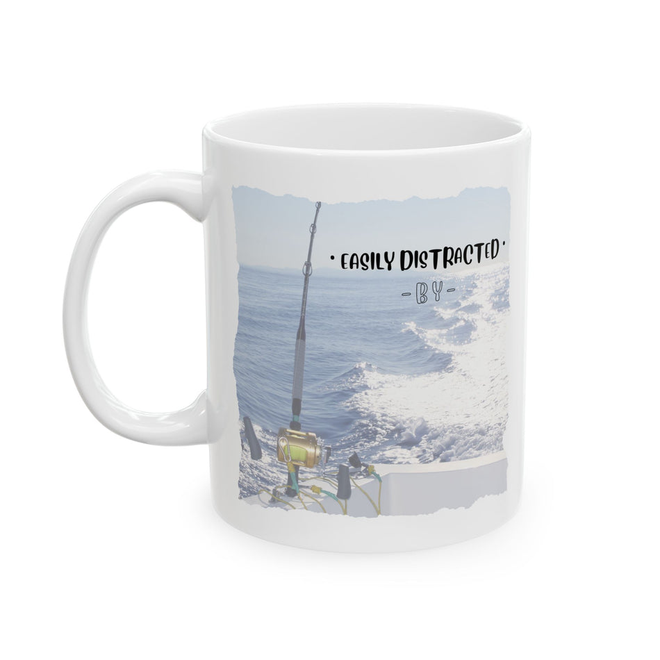 Easily Distracted By Fishing Ceramic Mug - Single Troll - Get Tight Gear