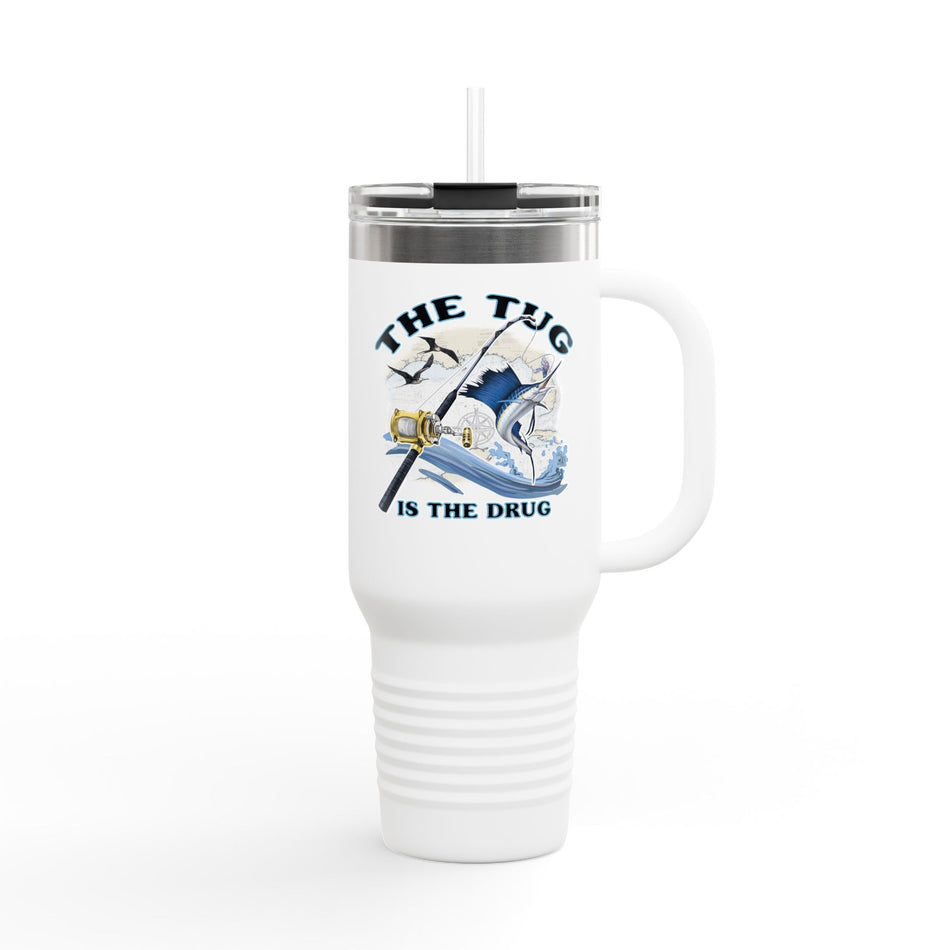 The Tug is the Drug™ Insulated Travel Mug - 40oz - Perfect for Adventure Lovers