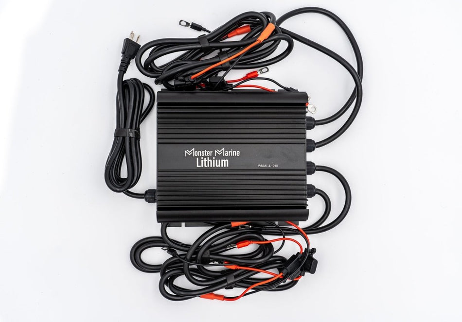 4 Bank Lithium/AGM/Lead Marine Waterproof Battery Charger - Get Tight Gear