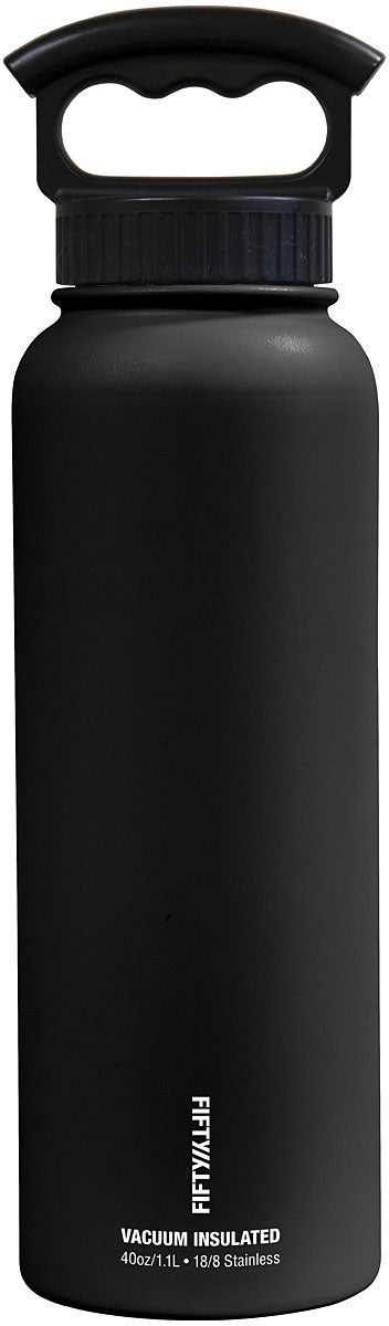 40 Oz Vac Insul W/3 Fing Black - Get Tight Gear