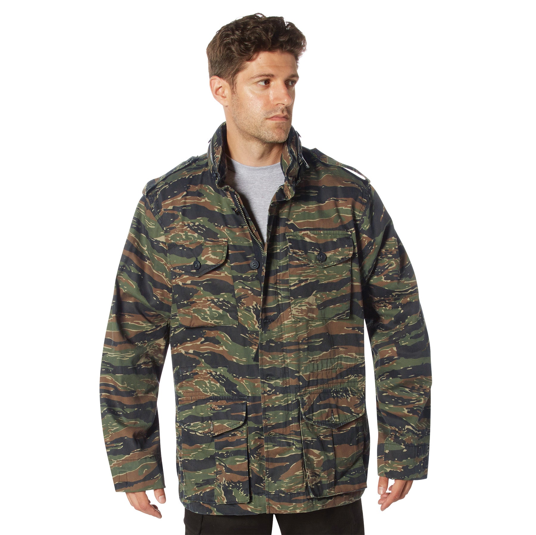 Rothco Vintage Lightweight M-65 Field Jacket Tiger Stripe Camo Size S