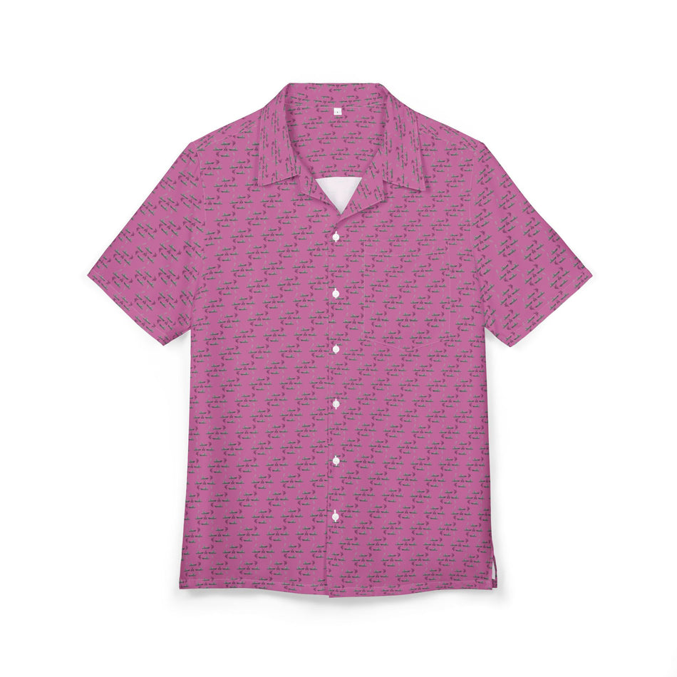 Hawaiian Fishing Shirt - Sportfish Design - Light Pink