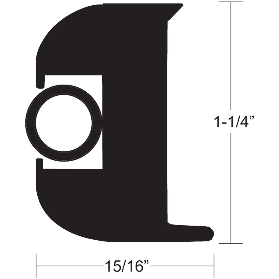 TACO Flex Vinyl-Scheuerleisten-Set – Schwarz mit schwarzem Einsatz – 70 Fuß – 1-1/4" x 15/16" [V11-3447BBK70-2]