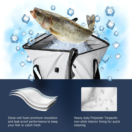 48x18'' Leakproof Fish Cooler Bag With Waterproof Zipper - Get Tight Gear