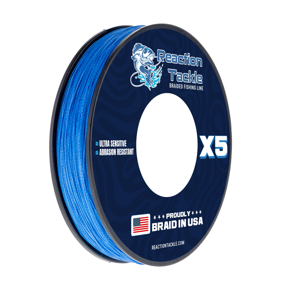 Reaction Tackle BRAIDED IN THE USA Fishing Line- 5X- NEW