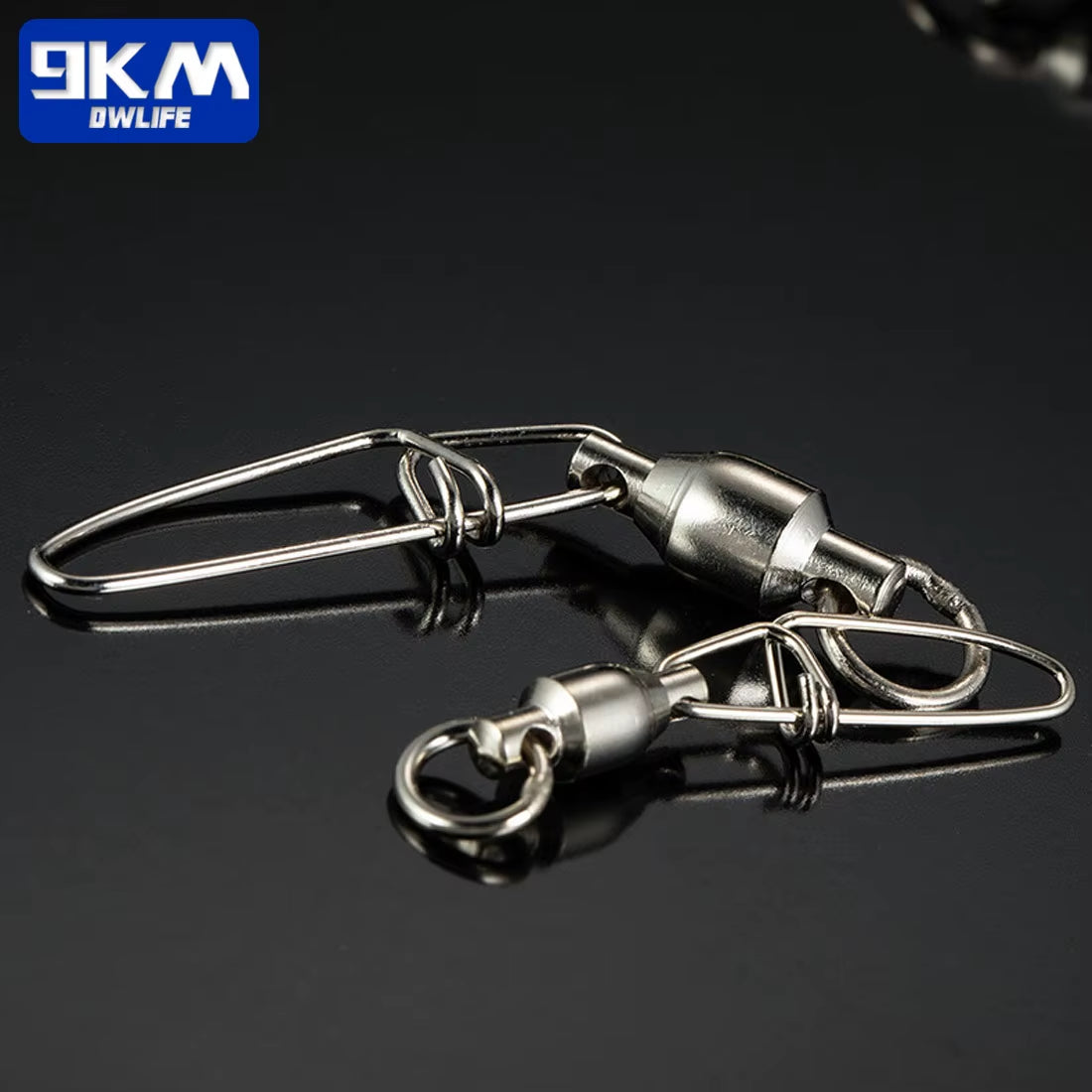 Stainless Steel Saltwater Fishing Swivels with Ball Bearing Snap - Available in Packs of 20 to 100 Interlock Connector Cross Lock Snaps