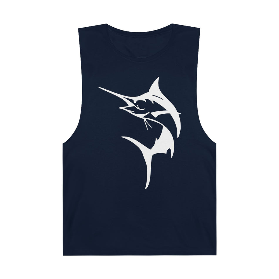 Marlin Unisex Barnard Tank - Vintage Fisherman Style Tee, Perfect for Summer Adventures, Beach Day, Gift for Anglers, Outdoor Fun