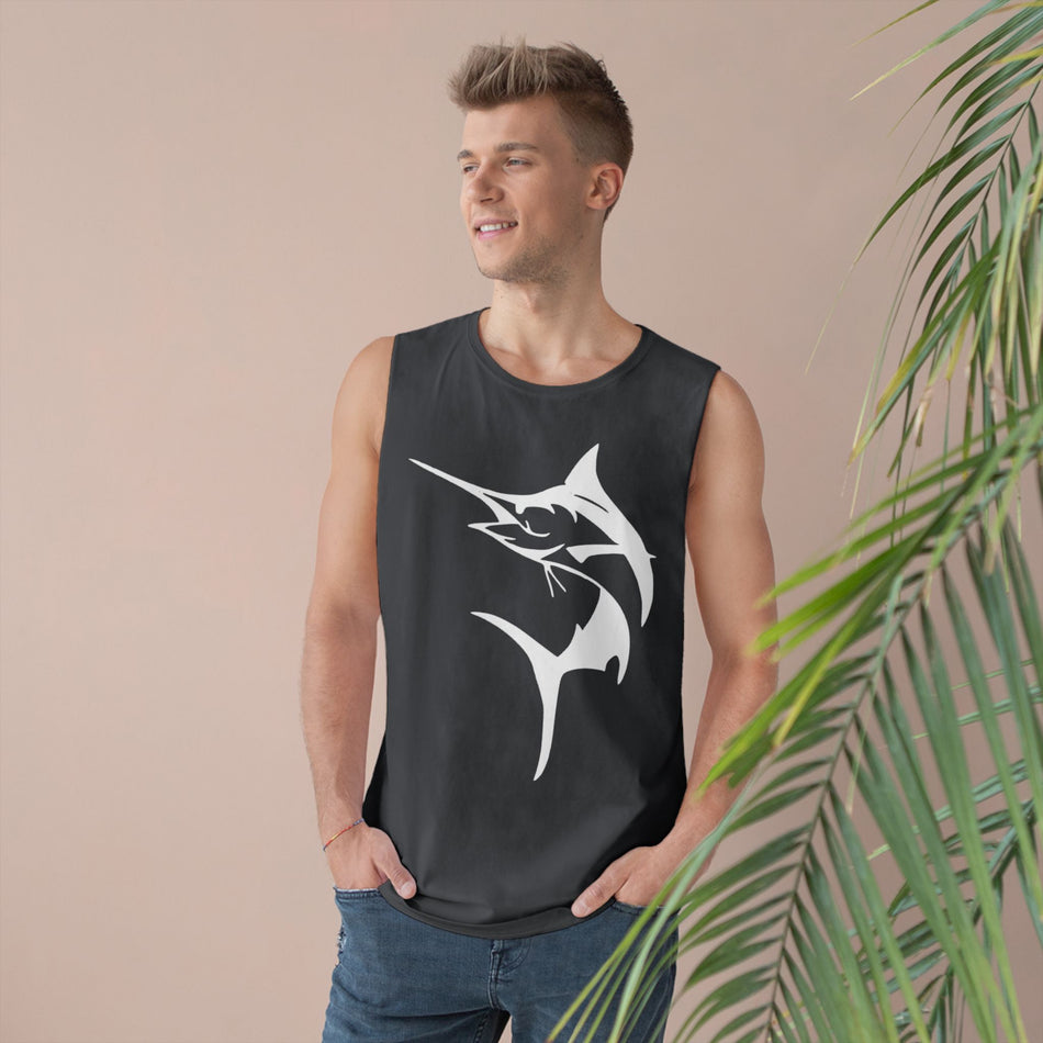 Marlin Unisex Barnard Tank - Vintage Fisherman Style Tee, Perfect for Summer Adventures, Beach Day, Gift for Anglers, Outdoor Fun