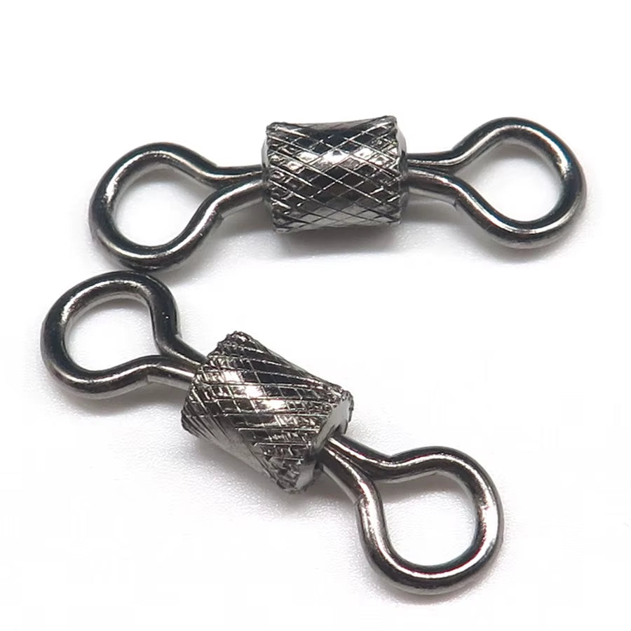 25~50 Pcs/Lot Stainless Steel Rolling Swivels Fishing Hook Connector Accessories