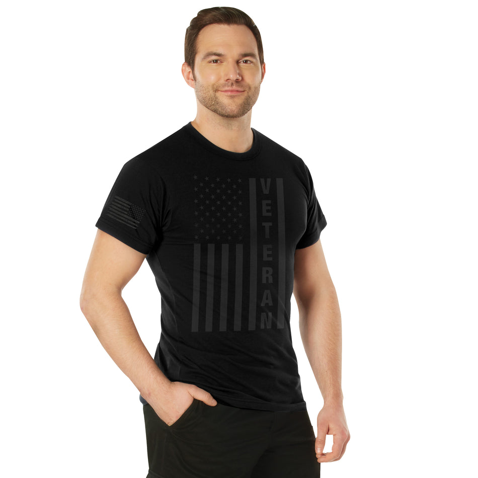 Rothco Veteran Flag T-Shirt Black Size XL