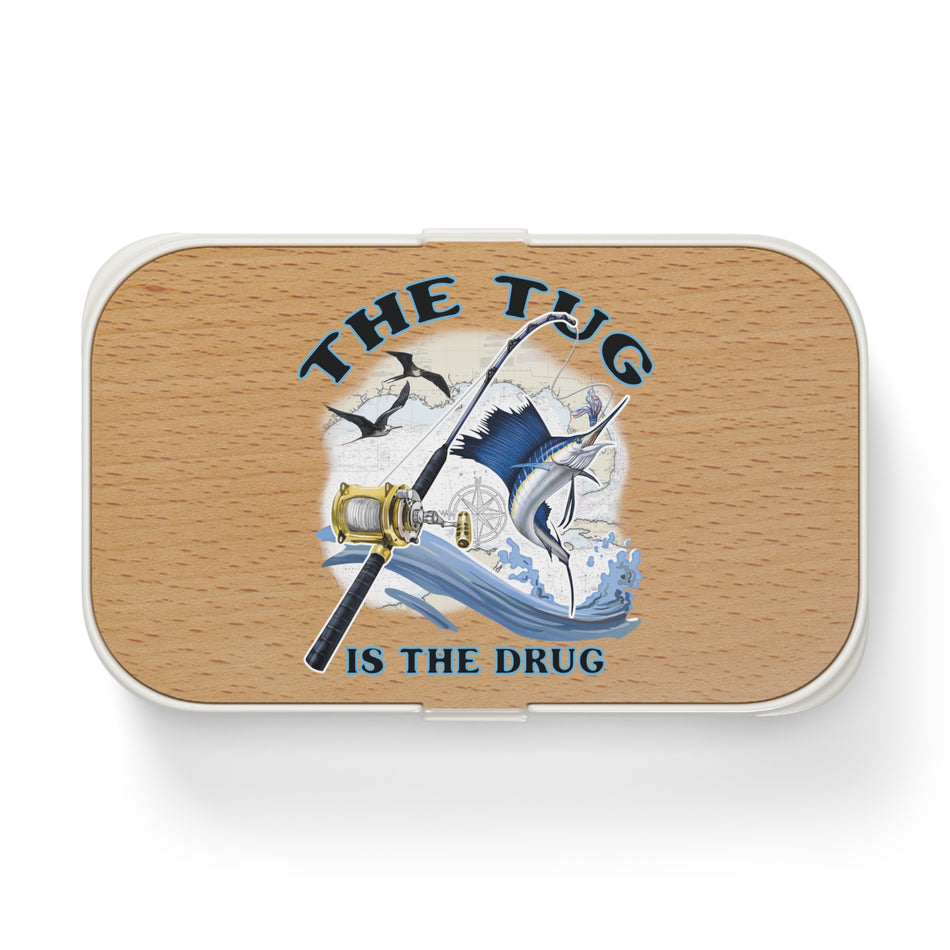 The Tug Is The Drug™ Fishing-Themed Bento Lunch Box, Perfect for Outdoor Adventures, Angler Gift, Meal Prep, Kids Lunch, Eco-Friendly