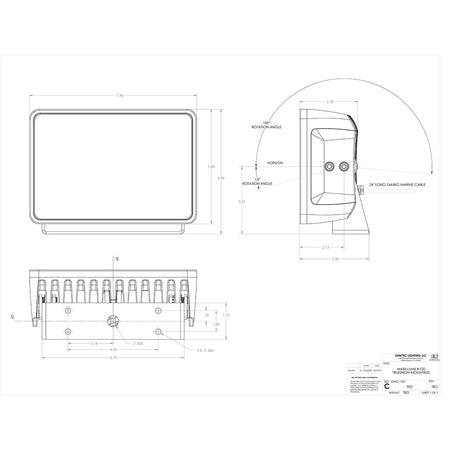 Lumitec Maxillume h120 - Trunnion Mount Flood Light - Black Housing - White Dimming