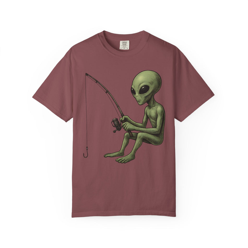 Alien Fishing T-shirt | Unisex Garment-Dyed Tee for Fishing Enthusiasts